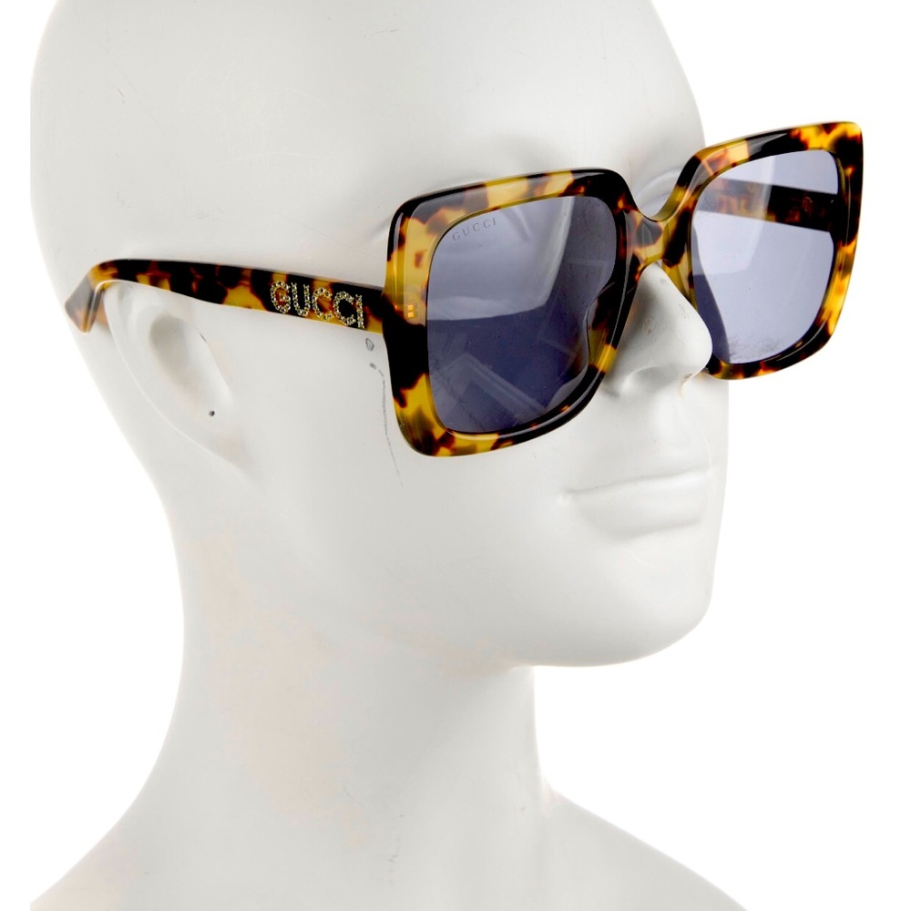 Gucci Square Oversized Rhinestone Embellished Sunglasses